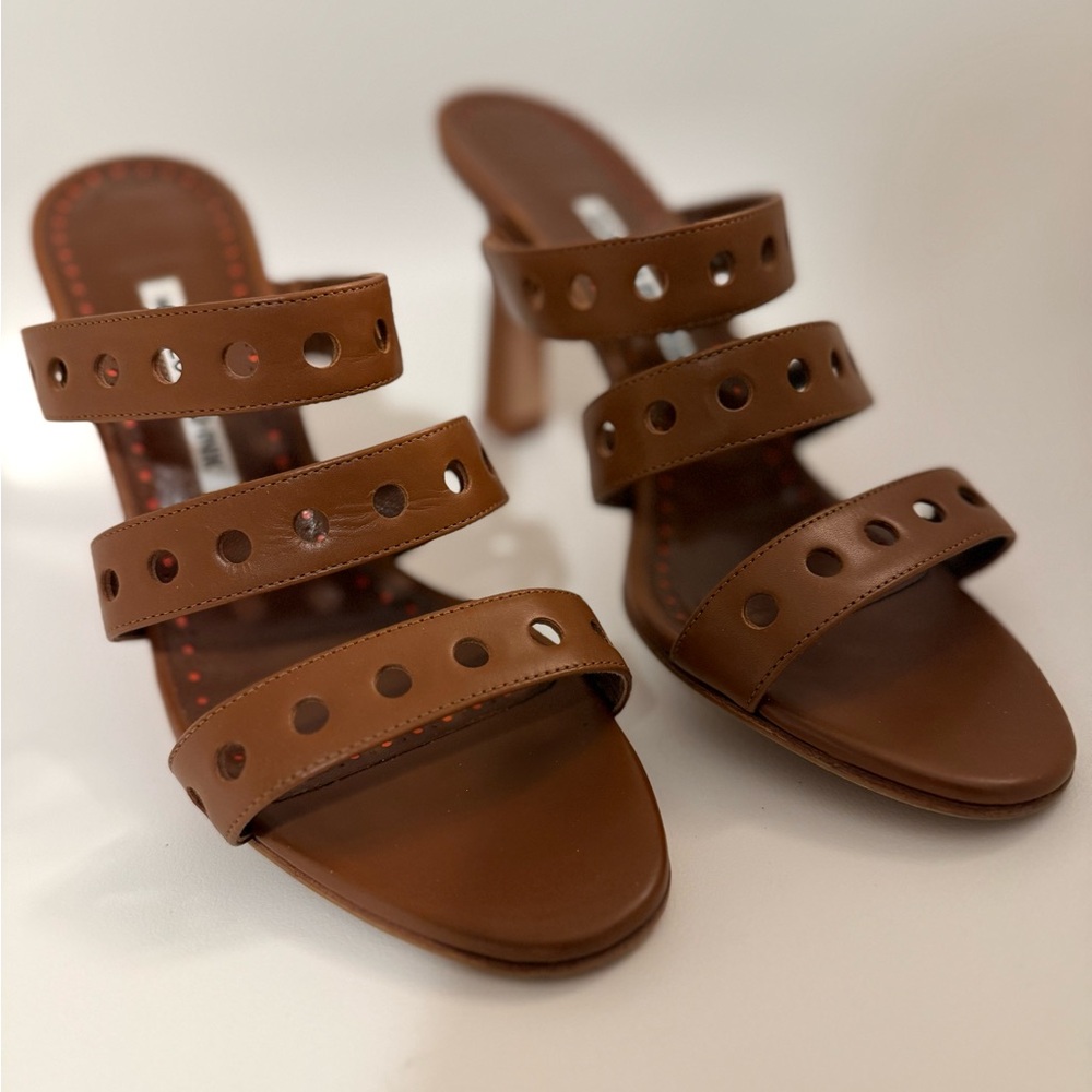 Manolo Blahnik Brown Heeled Sandals
